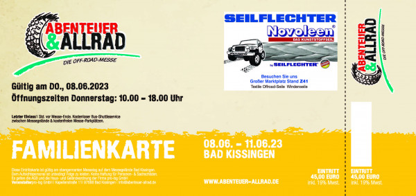 Family day pass A&A 2023 for Thursday 10.06.2023