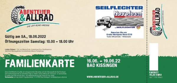 Family day pass A&A 2022 for Saturday 18.06.2022